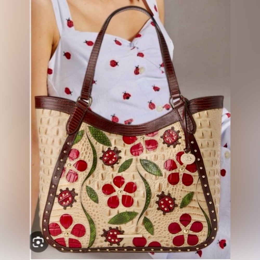 ♥️Premier Collection BRAHMIN SANDSTORM LADYBIRD Aliza NWT♥️STUDS